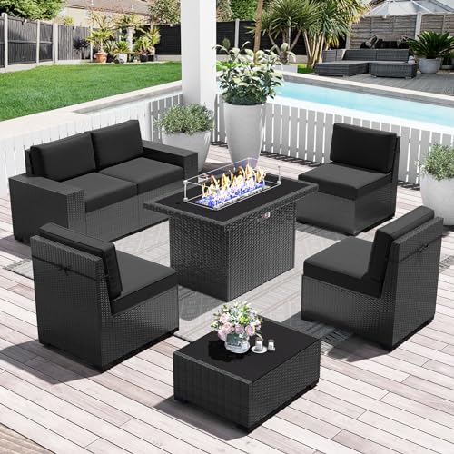 LayinSun 7 Pieces Outdoor Patio Furniture Set with 44