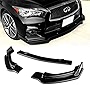 Stay Tuned Performance PU/666/PBK Painted Black Front Bumper Body Kit Lip 3PCS Compaitble with 2014-2017 Q50 Premium Base