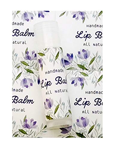 ZZYBIA Homemade Skincare Products Adhesive Labels Stickers for Lip Balm Container Tubes 20pcs (Purple Lotus)
