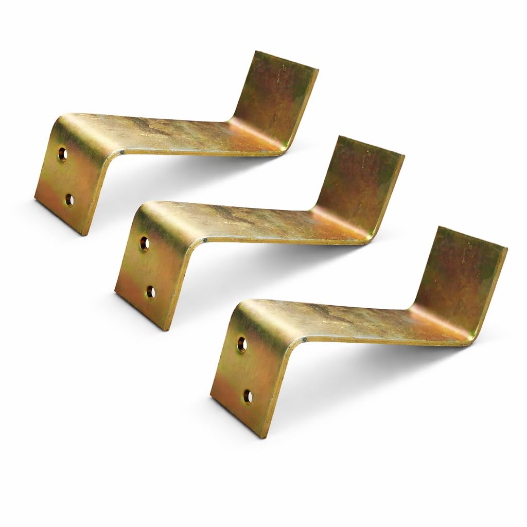 4 Inch Z Clamp for Door Frame (Pack of 3) – Mild Steel Zinc Plated Door Frame Clamp for Plumbing & Wood Support – Golden MS Z Bracket – Construction Use-image-40