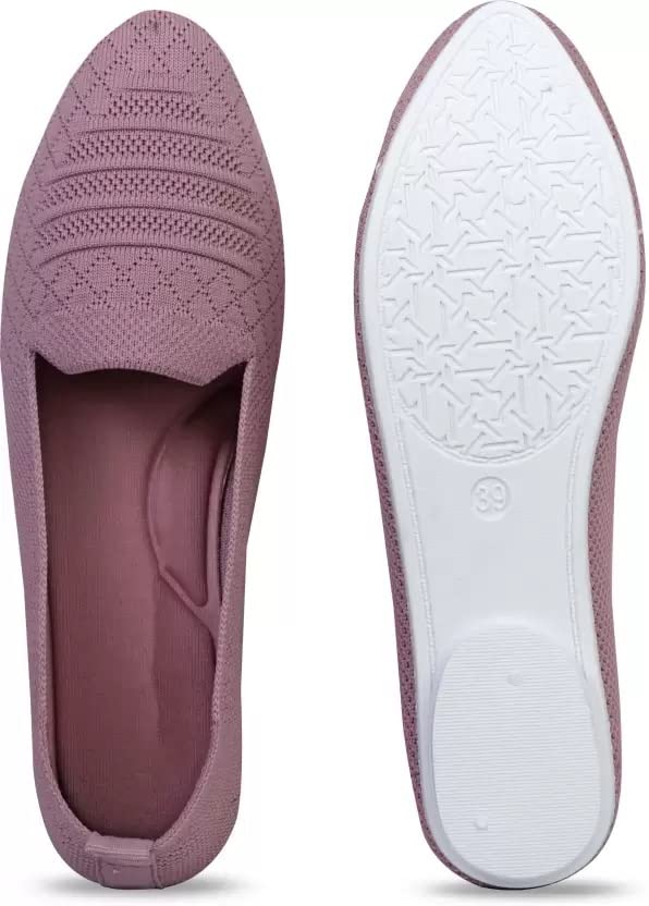 Buy layasa Women’s Ballet Flat Shoes Knit Dress Shoes Round Toe Slip On