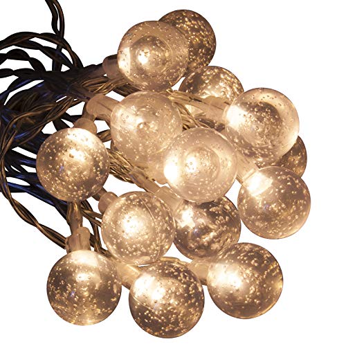 Qbis LED Flor Luces Color Blanco Cálido Constante 16 Luces, Funciona con Pilas de Encendido/Apagado/Temporizador Modo