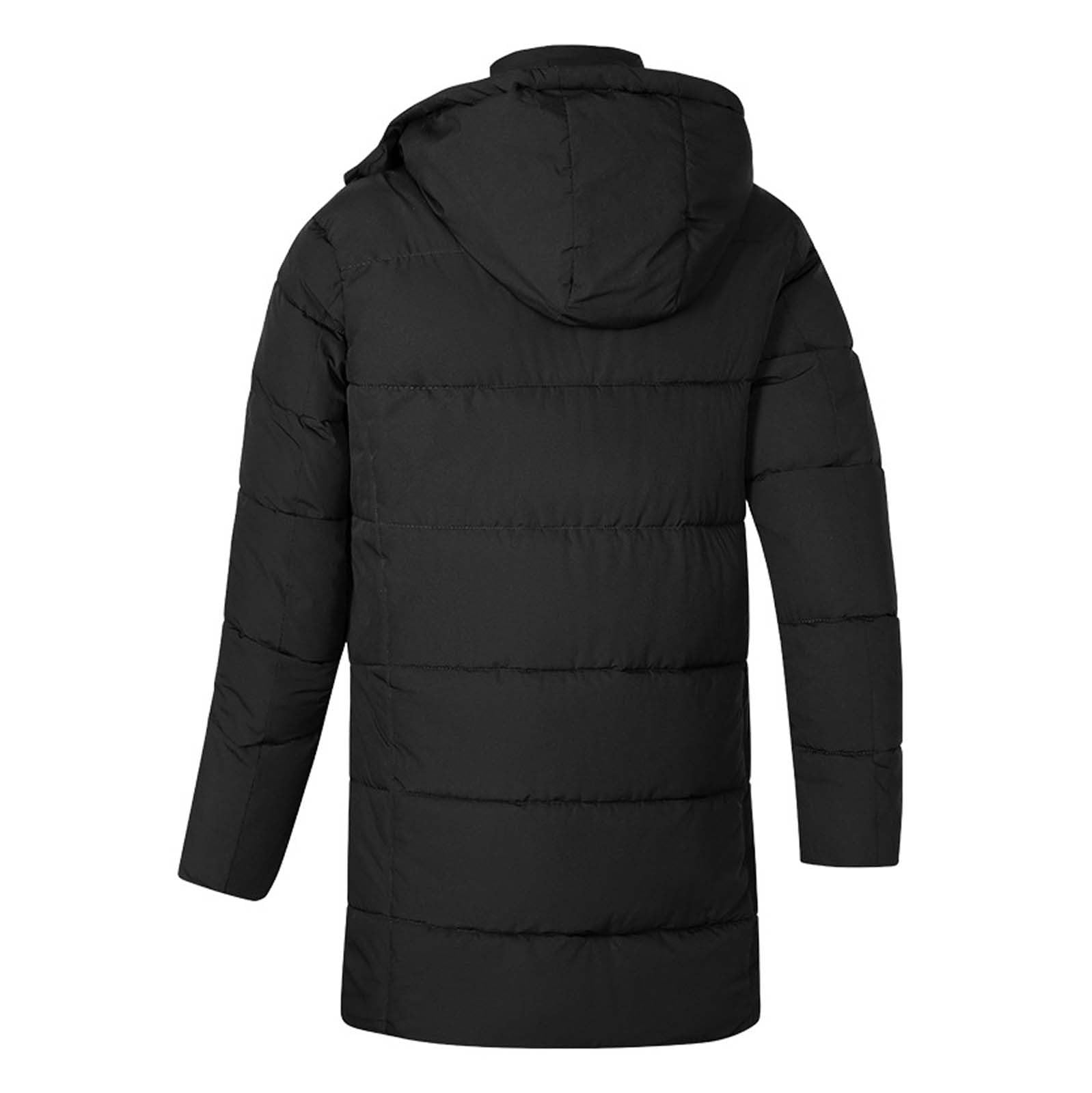 Piumino da uomo, lungo, invernale, con cappuccio, lungo, antivento, trapuntato, cappotto invernale da uomo, parka di media lunghezza, invernale, caldo, parka invernale con cappuccio, colore