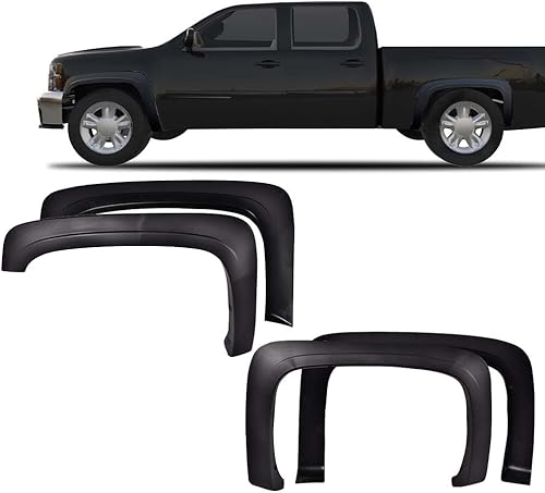 Miniatura 2 de CHEDA Guardabarros, compatible con Chevy Silverado 15002500HD3500HD 2007-2013, 78.7 pulgadas97.6 pulgadas, 4 unidades, color negro texturizado
