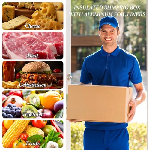Image of 2 Pack Insulated Shipping Boxes with Aluminum Foil Liner for Frozen Food