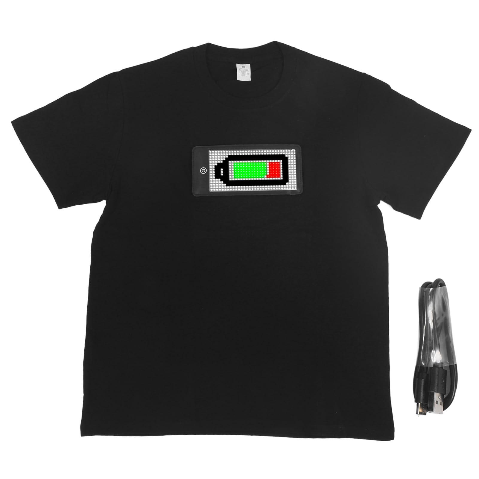 Bewinner T-Shirt LED avec écran programmable - T-Shirt Lumineux Bluetooth, Contrôle APP, Batterie intégrée 1500mAh (Taille XXL)