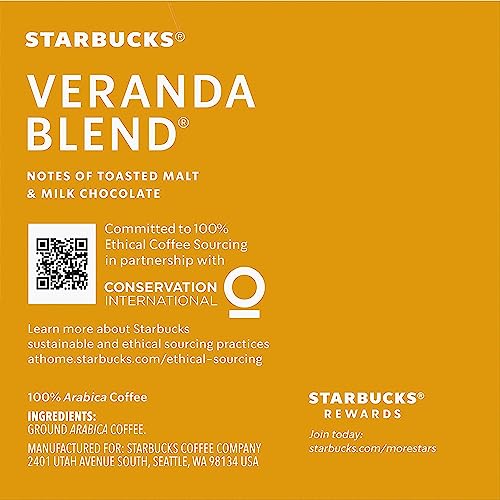 Image of Starbucks Ground Coffee-Dark Roast Coffee (Veranda, 10 Count (Pack of 8))