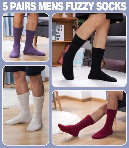 Image of MQELONG Fuzzy Socks for Men & Women Cozy Fluffy Winter Warm Slipper Socks