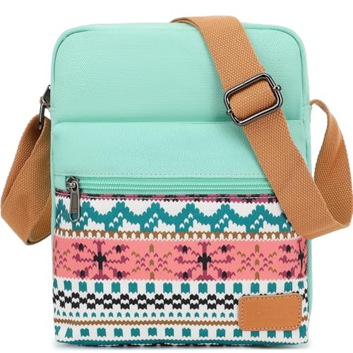 Leaper Canvas Shoulder Bag for Girls: 4 Pockets with 9.7'' L