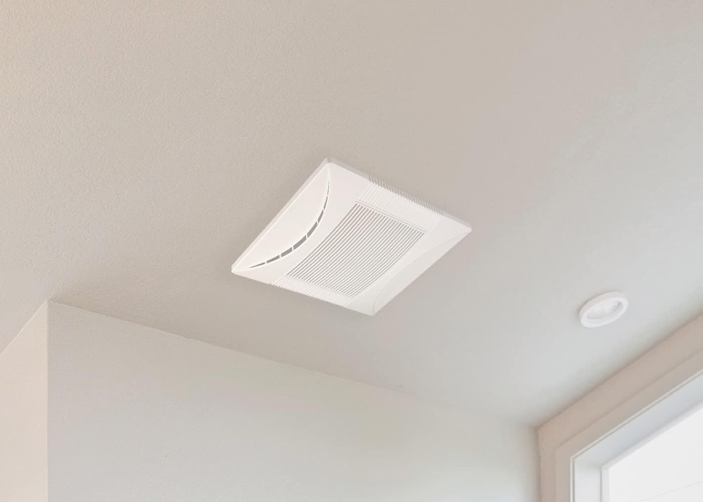 Lift Bridge Kitchen & Bath Square White 110 CFM Bathroom or Attic Ceiling Ventilation & Exhaust Fan, Quiet 1.5 Sones Bath Fan