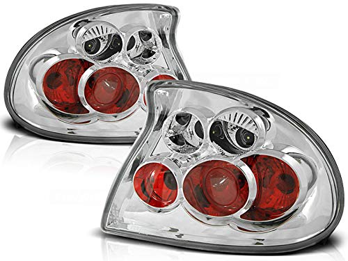Rear Lights compatible with Opel Tigra 1994 1995 1996 1997 1998 1999 2000 GV-1884 Tail Light Assembly Tail Lamp 1 Pair Driver And Passenger Side Complete Set Chrome