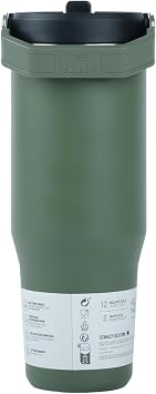 Stanley IceFlow Flip Straw Tumbler Pipetli Termos Bardak, 0.89 Litre, Haki (Dried Pine)