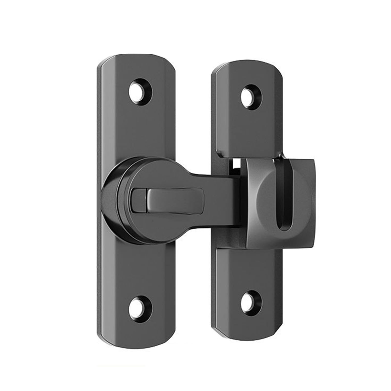 Palut Black 2Pcs 180° Rotating Door Latches,Thickened Anti Rust Flip Door Bolt,Aluminum Privacy Lock For Bedroom Garden Balcony
