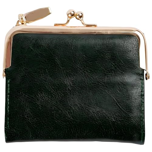 CALFOVERA Petit Portefeuille pour Femme de 12.6 x 11.1cm Portefeuille Compact à Deux Volets avec Blocage RFID Porte Monnaie en Cuir PU avec Fermeture Éclair...