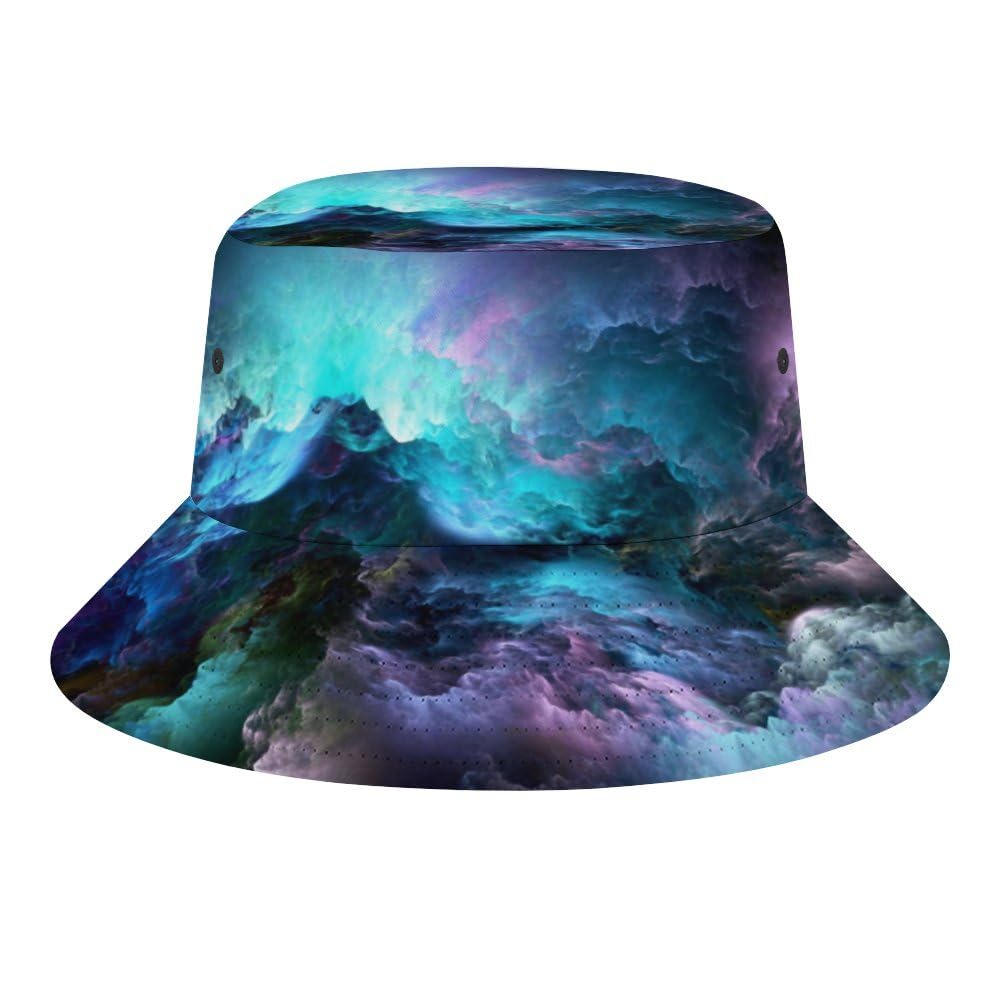 Jopajre Unisex Psychedelic Space Galaxy Bucket Hat For Women Men Sun Cap Fisherman Hat Packable Beach Caps Travel Outdoor