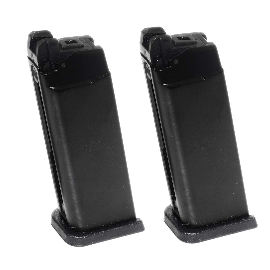 Airsoft Parts WE (WE-TECH) 2pcs 20rd Gas Magazine for EMG SAI BLU Compact/AW/WE/Tokyo Marui G19 G23 G26 Series GBB Pistol Black