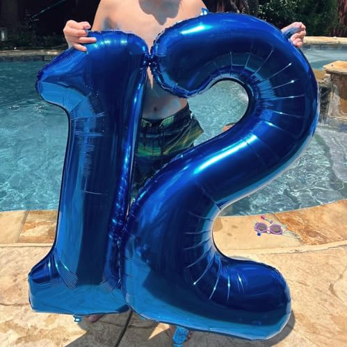 Image of 2 Balloon Numbers Birthday Decorations, 40In Navy Blue Balloons for Party | Eye-catching Appearance, Perfect Decorative Centerpieces, Convenient Self-sealing Structure, Widely for Various Occasions
