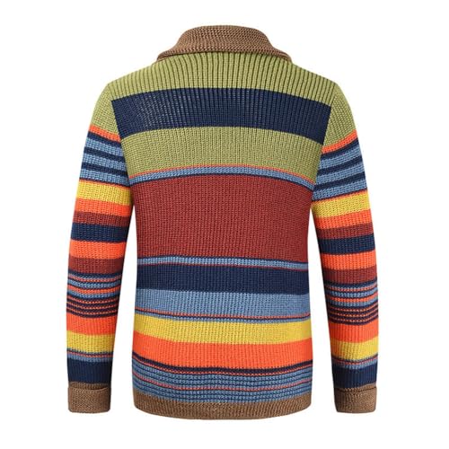 Mens Neck Collar Cardigan Sweater Slim Fit Knit Patchwork Long Sleeve Slim Fit Casual Fall Winter Cardigans4