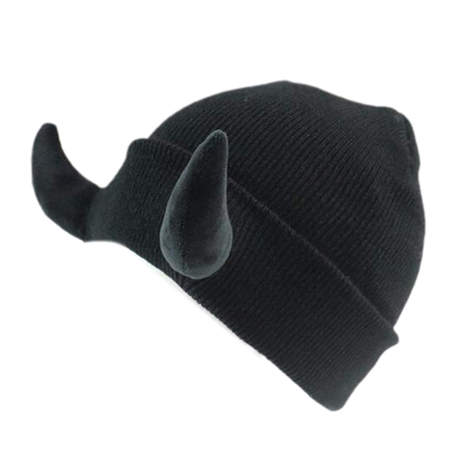 UNTERING Novelty Knitted Cap For Women Men Adult Beanies Hat Pullover Evil Horns Hat Unisex Halloween Party Props Devil Horn Winter