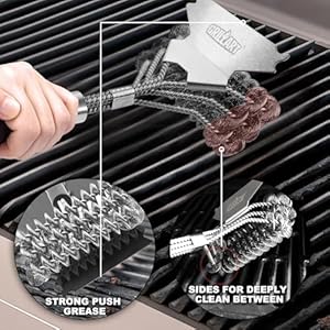 GRILLART Grill Brush and Scraper Bristle Free - Safe BBQ Brush for Grill -Stainless Grill Grate Cleaner - Safe Grill Accessories for Porcelain/Weber Gas/Charcoal Grill - Gifts for Grill Wizard/Men/Dad GRILLART Grill Brush and Scraper Bristle Free Safe BBQ Brush for Grill Stainless Grill Grate Cleaner Safe Grill Accessories for PorcelainWeber GasCharcoal Grill Gifts for Grill WizardMenDad