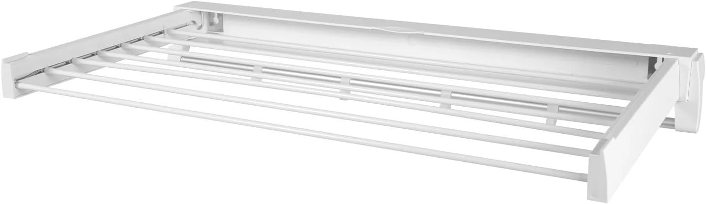 Compatible 7-Rod Foldable Wall Mount Drying Rack Retractable Invisible Laundry Hanger