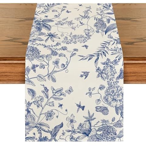 Artoid Mode Floral Birds Table Runner Cover