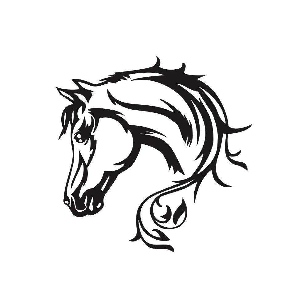 Horse Sticker Car Stickers Vinyl Decor Decal(Matt Black,18x18cm)
