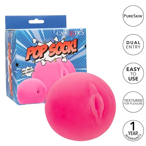 Image of CalExotics Pop Sock! Pussy /Ass Dual Entry Male Masturbator for Men with Ultra Life-Like Pure Skin and Open End Easy Cleaning - SE-0936-90-3