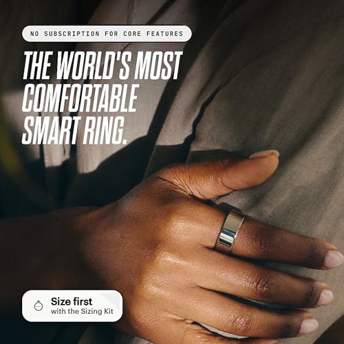 Image of ULTRAHUMAN Ring AIR - Smart Ring | No App Subscription Fee | Size First with Sizing Kit | Sleep, Activity & Heart Rate Tracking | Fitness Ring for Men & Women (Space Silver, 13)