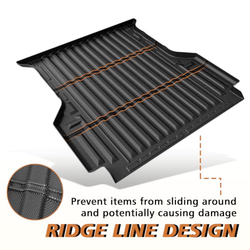 Image of TripleAliners Truck Bed Mat (5FT) & Tailgate Mat Compatible with Ford Ranger 2024-2026 Accessories All Weather TPE Truck Bed Liner Tailgate Cover Custom Fit, Not Fit Drop in Bed Liner