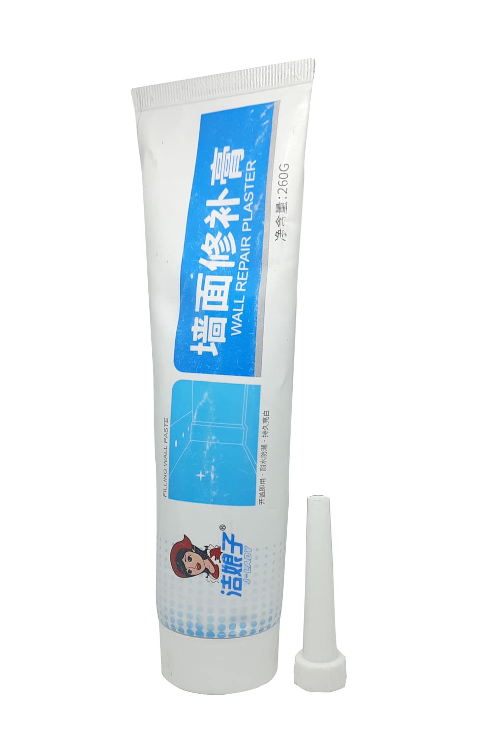 ZURU BUNCH®1 Pcs Wall Repair Plaster Cream, Wall Solution for Filling The Hole and Repairing Wall Crack, Applicable to Wood & Plaster with 1 Nozzle Extender.