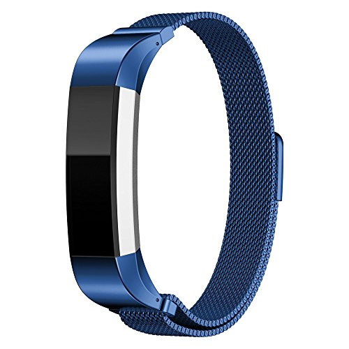 CIDETTY Fitbit Alta and Alta HR Band Adjustable Milanese Colorful Metal Bands with Strong Magnetic Clasp Replacement Accessory Watch Band Bracelet Loop Wrist for Fitbit Alta (Blue)