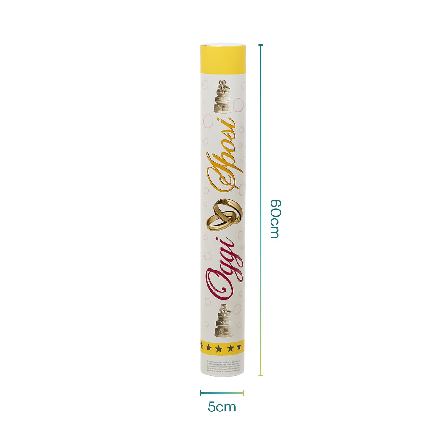 VIRSUS 6 sparacoriandoli Bianco spara coriandoli Bianco 60cm Cannone sparacoriandoli con coriandolo di carta biodegradabile 9413