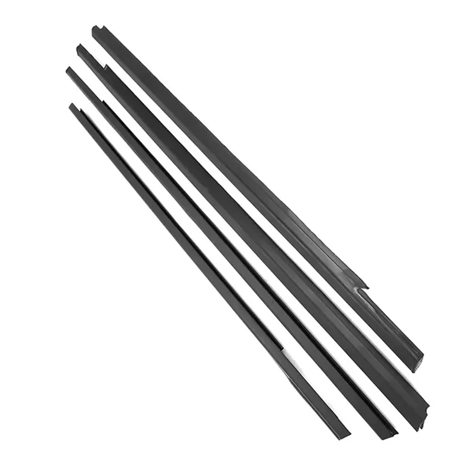 4 piezas de burletes goma for ventanas compatibles con Peugeot 301 (2013-2017) y Citroën Elysee (2014-2016), for puertas cristales(Chrome)