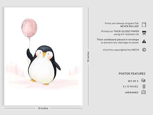 Miniatura 8 de bumbleboo Impresiones de pared de pingüino bebé, decoración de sala de juegos, arte de pared de guardería, decoración de habitación de bebé, juego