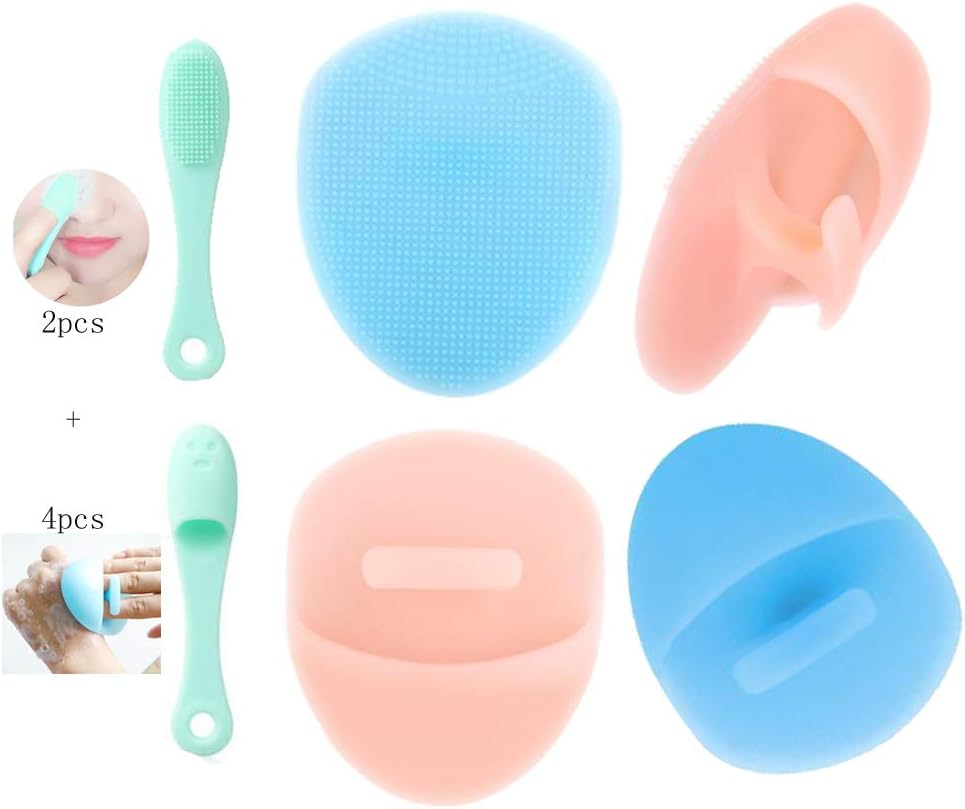 Face Cleansing Brush, Silicone Manual Reusable Facial Nose Scrub Wash Brushes for Cleanser and Exfoliating to Deeply Clean All Skin by Auzztty