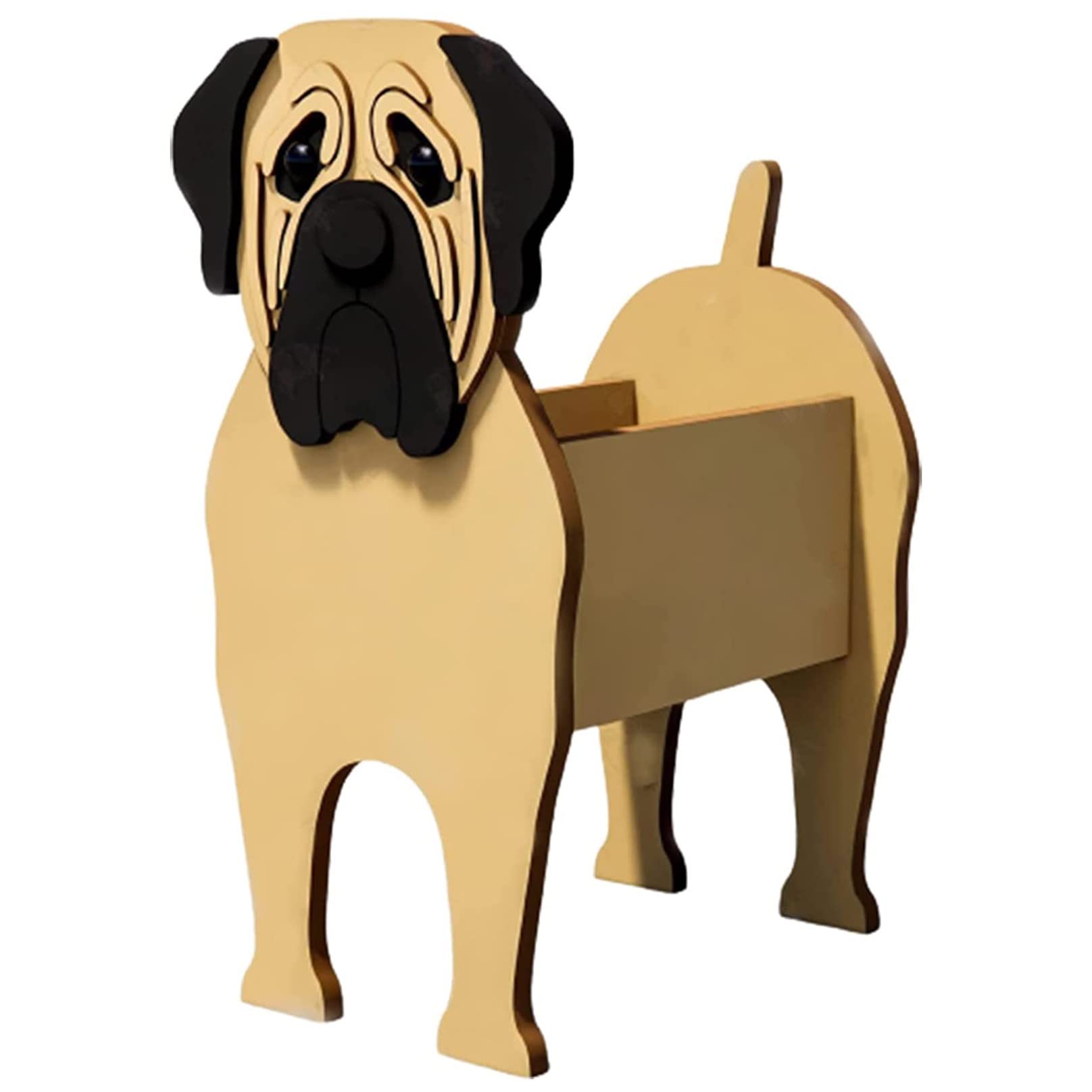 TTiiLoe Cute Dog Planter, English Mastiff Plant Pots, PVC Herb Garden Flower Pots, Dog Cartoon Shaped Plant Container Holder, Gifts for Pet Lovers, 24x18cm/9.44x7.08in