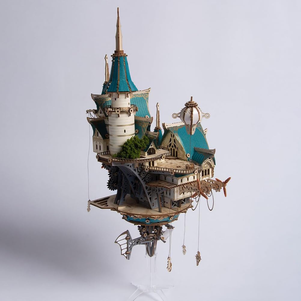 Drewniane puzzle 3D dla dorosłych, 863 elementy Drewniane puzzle 3D Zestawy do budowy fantastycznego zamku, drewniane rękodzieło DIY Fajne zabawki dla mężczyzn i kobiet