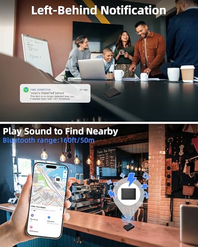 HiWe Anti-Lost Bifold Men Wallet with Find My, Genuine Leather, RFID, Original Design, Black3