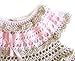 KSS Handmade Natural/Pink Crocheted Baby Dress (9 Months) DR-131