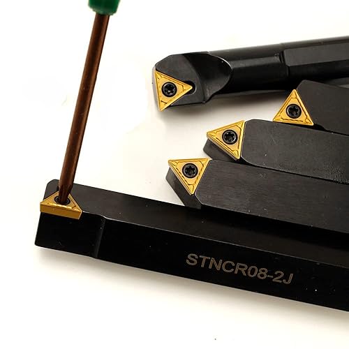 Miniatura 5 de OSCARBIDE Juego de 5 herramientas de torneado de torno indexable y barra de mandrinado (4 portaherramientas de torno de carburo y 1 barra de