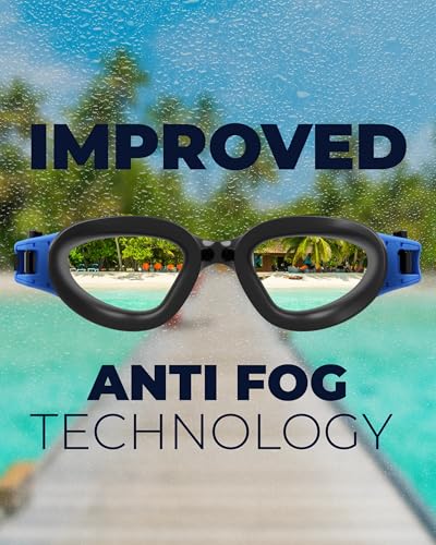 AqtivAqua Swimming Goggles Adult and Kids Goggles Kids 6-14 Men Women Swim Children Boys Girls DX-C (All White frame, Silver case, Clear lens) - Image 8