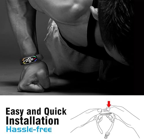 Miniatura 6 de MoKo Paquete de 2 correas de reloj compatibles con Mi Band 7 Fitness Tracker pulsera de repuesto ajustable de silicona suave para mujeres y hombres