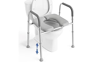 Raised Toilet Seat with Handles for Seniors, Elderly, and Disabled