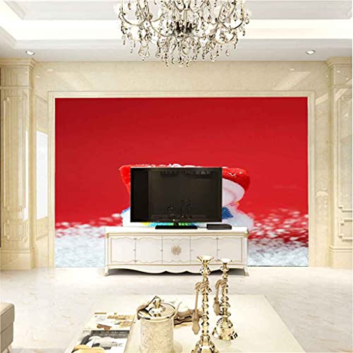Poster mural géant de Noël rouge auto-adhésif pour grand salon moderne - 4
