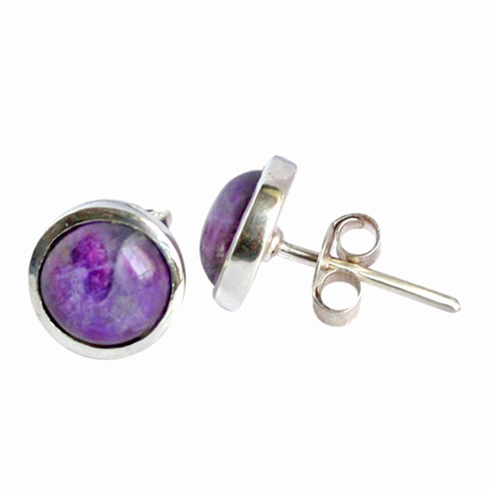 Ravishing Impressions Natural Gemstone 925 Sterling Silver 9 MM Stud Earrings for women & Girls