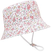 Malaxlx Bob Enfant 2-4 Ans – Chapeau de Soleil Fleur Rose Fille Garçon – Été, Protection Solaire, Chapeau de Plage