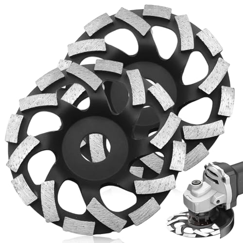 2 pcs Meules Diamantées 125 mm x 22,2 mm Double Rangée, Disques Diamant à Béton, Pierre, Granit, Maçonnerie, Compatible Meuleuse d’Angle pour Ponçage...