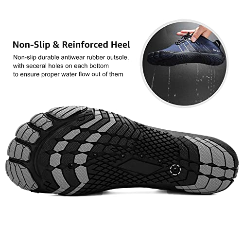 Image of Racqua Water Shoes Quick Dry Barefoot Beach Aqua Sport Swim Surf Pool Hiking Diving Walking for Men Women, Wz111-deep Grey, 8.5 Women /7.5 Men