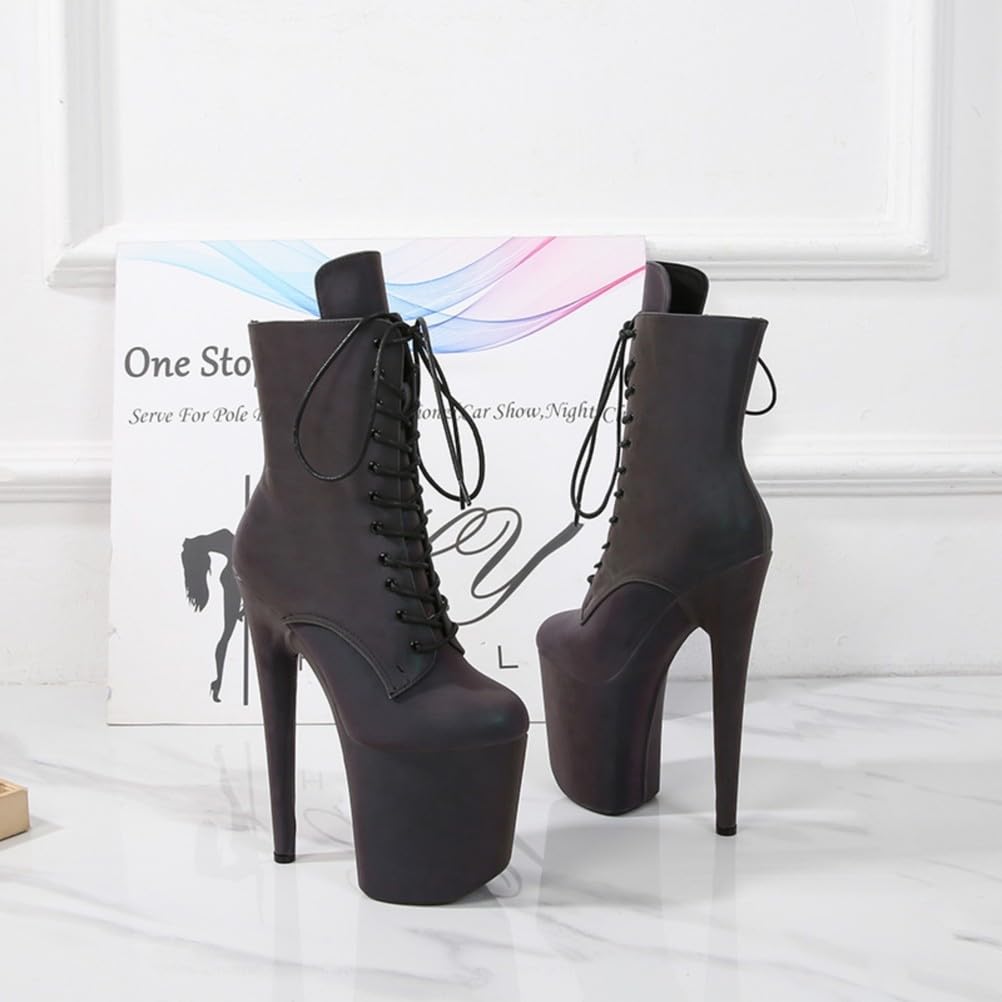 Stivaletti con Tacco a Spillo Riflettenti da Donna, Stivaletti con Plateau Estremo con Tacco Ultra Alto Stile audace per Ballerine di Pole Dance spogliarelliste
